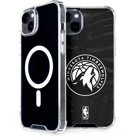NBA Minnesota Timberwolves Black Animal Print iPhone 15 Plus MagSafe Case