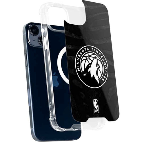 NBA Minnesota Timberwolves Black Animal Print iPhone 15 Plus MagSafe Case