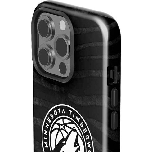 NBA Minnesota Timberwolves Black Animal Print iPhone 15 Pro Impact Case