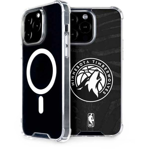 NBA Minnesota Timberwolves Black Animal Print iPhone 15 Pro Max MagSafe Case