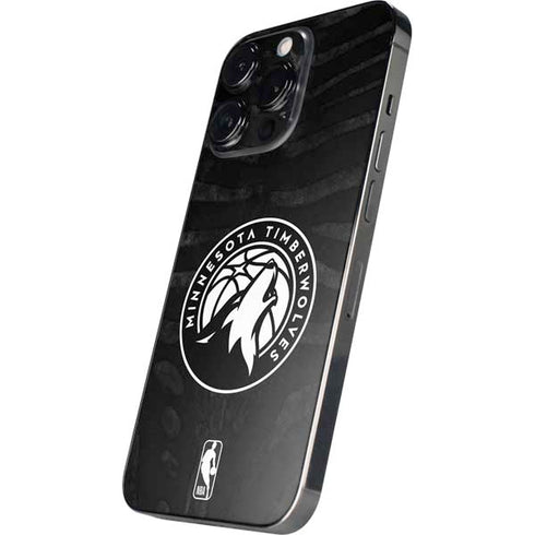 NBA Minnesota Timberwolves Black Animal Print iPhone 15 Pro Skin