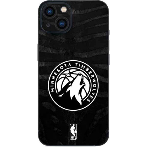 NBA Minnesota Timberwolves Black Animal Print iPhone 15 Skin