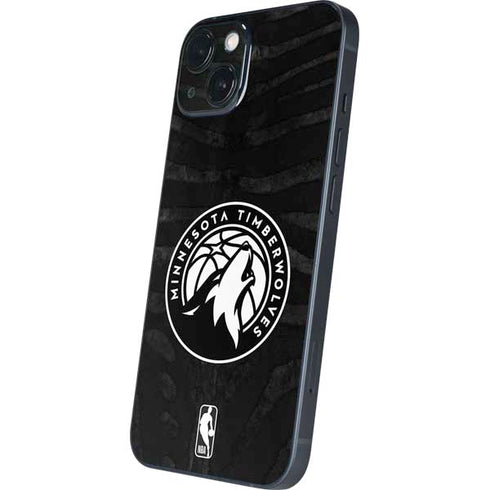 NBA Minnesota Timberwolves Black Animal Print iPhone 15 Skin