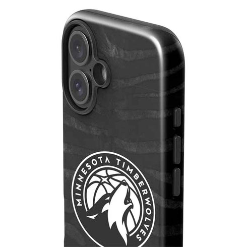 NBA Minnesota Timberwolves Black Animal Print iPhone 16 Plus Impact Case