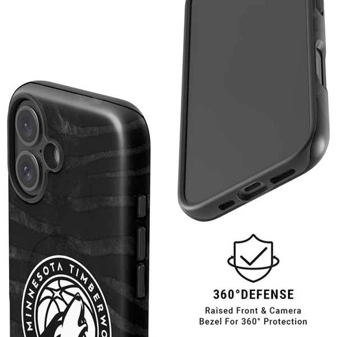 NBA Minnesota Timberwolves Black Animal Print iPhone 16 Plus Magsafe Impact Case