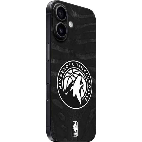 NBA Minnesota Timberwolves Black Animal Print iPhone 16 Plus Skin
