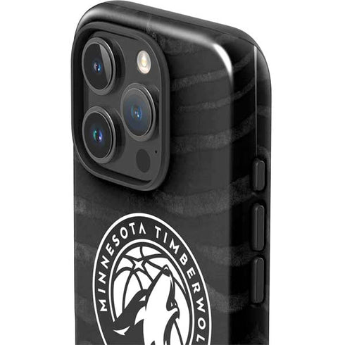 NBA Minnesota Timberwolves Black Animal Print iPhone 16 Pro Impact Case
