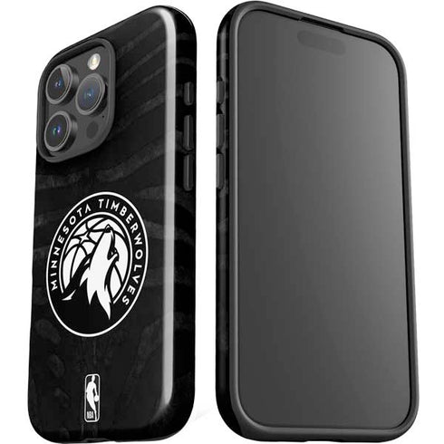 NBA Minnesota Timberwolves Black Animal Print iPhone 16 Pro Impact Case