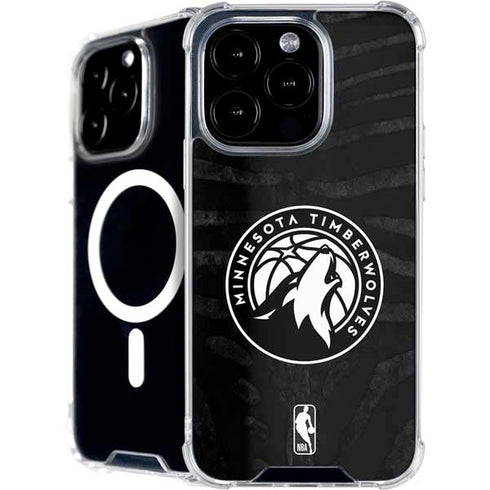 NBA Minnesota Timberwolves Black Animal Print iPhone 16 Pro Max MagSafe Case