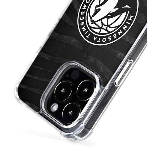 NBA Minnesota Timberwolves Black Animal Print iPhone 16 Pro Max MagSafe Case