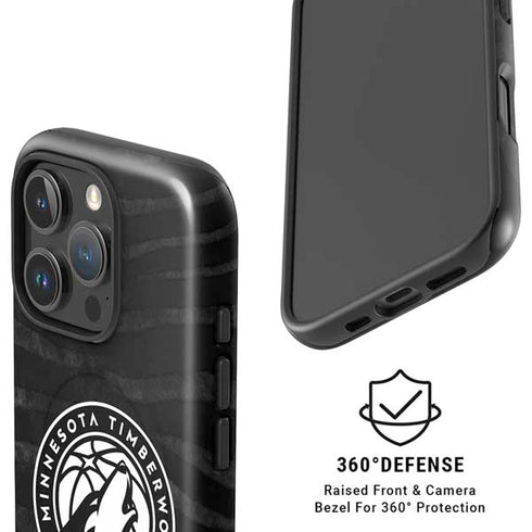 NBA Minnesota Timberwolves Black Animal Print iPhone 16 Pro Max Magsafe Impact Case