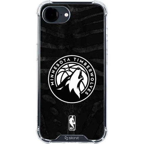NBA Minnesota Timberwolves Black Animal Print iPhone 16e Clear Case