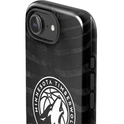 NBA Minnesota Timberwolves Black Animal Print iPhone 16e Impact Case