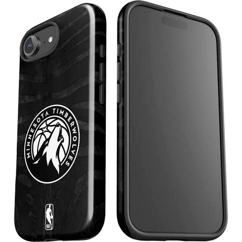 NBA Minnesota Timberwolves Black Animal Print iPhone 16e Impact Case