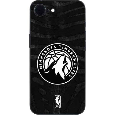 NBA Minnesota Timberwolves Black Animal Print iPhone 16e Skin