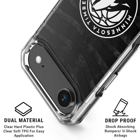 NBA Minnesota Timberwolves Black Animal Print iPhone 17 Air Clear Case