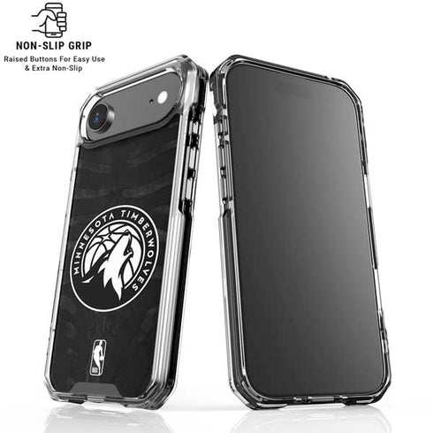 NBA Minnesota Timberwolves Black Animal Print iPhone 17 Air Clear Case