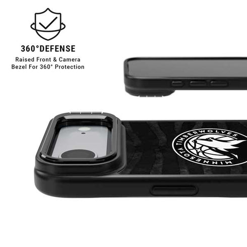 NBA Minnesota Timberwolves Black Animal Print iPhone 17 Air Kickstand Case