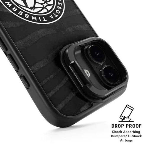 NBA Minnesota Timberwolves Black Animal Print iPhone 17 Kickstand Case