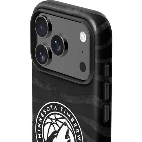 NBA Minnesota Timberwolves Black Animal Print iPhone 17 Pro Impact Case