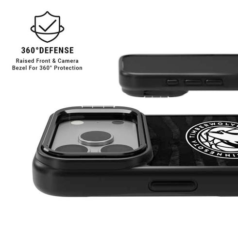 NBA Minnesota Timberwolves Black Animal Print iPhone 17 Pro Kickstand Case