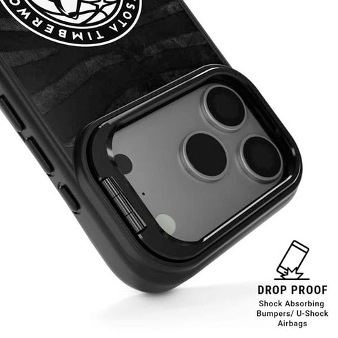 NBA Minnesota Timberwolves Black Animal Print iPhone 17 Pro Kickstand Case