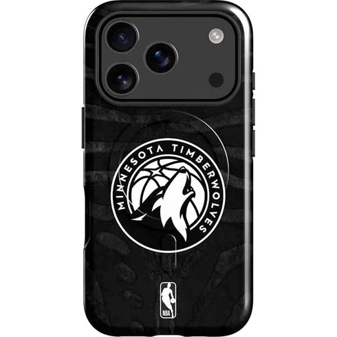NBA Minnesota Timberwolves Black Animal Print iPhone 17 Pro Magsafe Impact Case