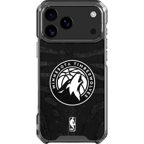 NBA Minnesota Timberwolves Black Animal Print iPhone 17 Pro Max Clear Case