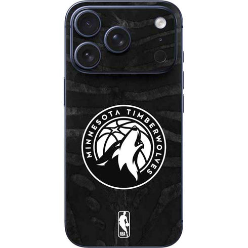 NBA Minnesota Timberwolves Black Animal Print iPhone 17 Pro Skin