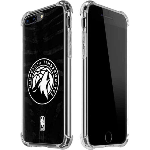 NBA Minnesota Timberwolves Black Animal Print iPhone 7/8 Plus Clear Case