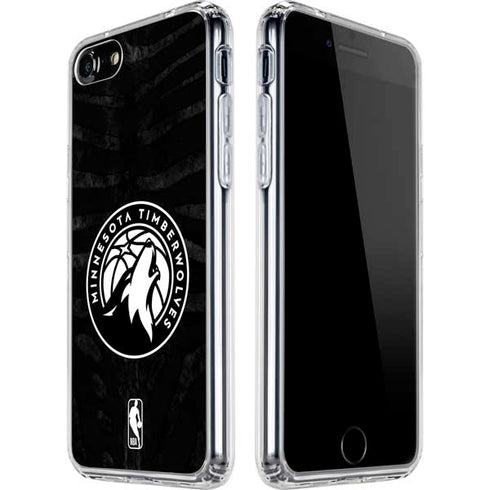 NBA Minnesota Timberwolves Black Animal Print iPhone SE (2nd & 3rd Gen) Clear Case