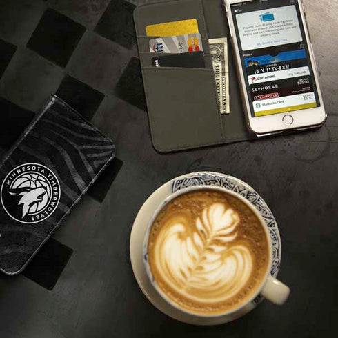 NBA Minnesota Timberwolves Black Animal Print iPhone SE (2nd & 3rd Gen) Folio Case