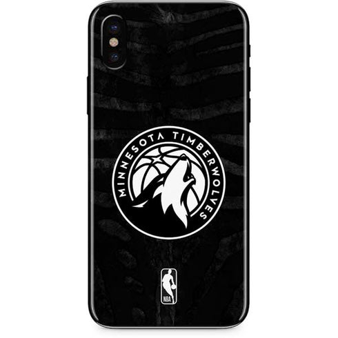 NBA Minnesota Timberwolves Black Animal Print iPhone X Skin