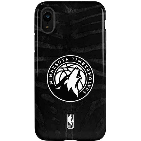 NBA Minnesota Timberwolves Black Animal Print iPhone XR Pro Case
