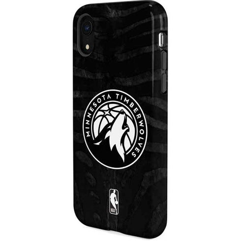 NBA Minnesota Timberwolves Black Animal Print iPhone XR Pro Case