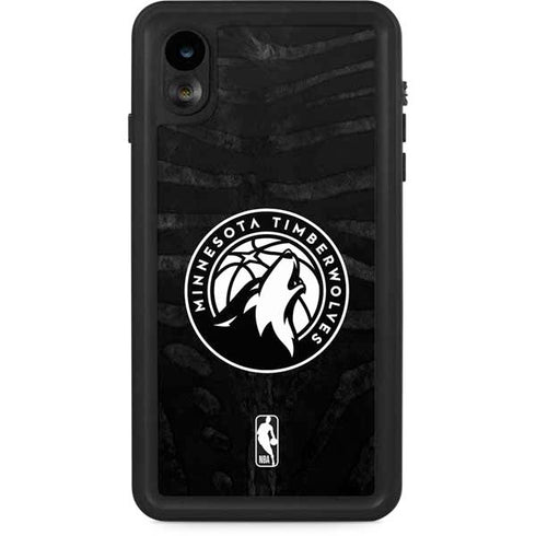 NBA Minnesota Timberwolves Black Animal Print iPhone XR Waterproof Case