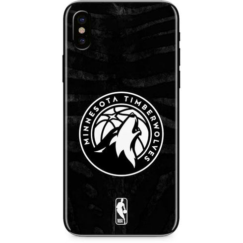 NBA Minnesota Timberwolves Black Animal Print iPhone XS Skin