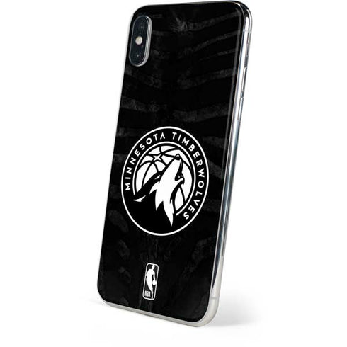 NBA Minnesota Timberwolves Black Animal Print iPhone XS Skin