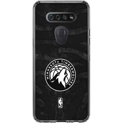 NBA Minnesota Timberwolves Black Animal Print LG K51/Q51 Clear Case