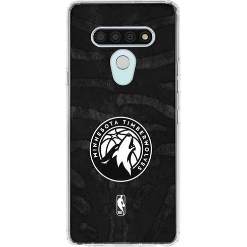 NBA Minnesota Timberwolves Black Animal Print LG Stylo 6 Clear Case