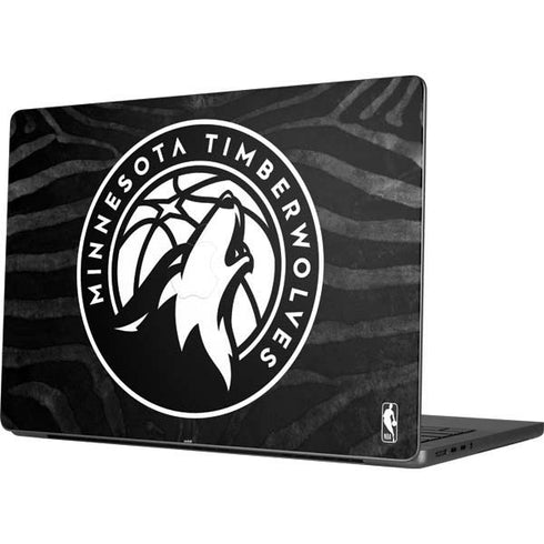 NBA Minnesota Timberwolves Black Animal Print MacBook Pro 14in (2021-24) Skin