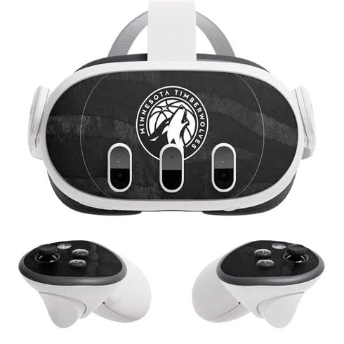 NBA Minnesota Timberwolves Black Animal Print Meta Quest 3 Skin