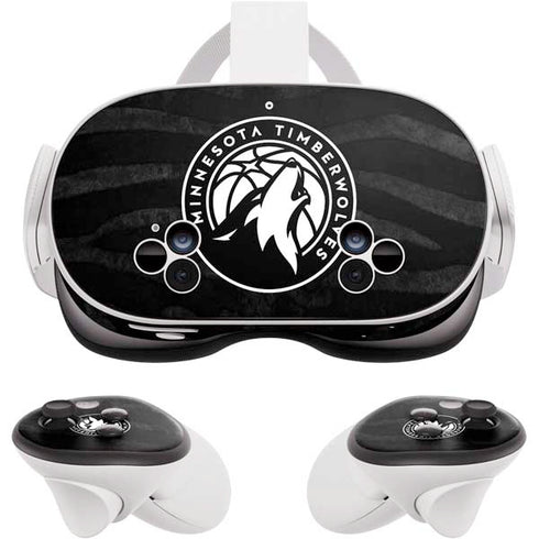 NBA Minnesota Timberwolves Black Animal Print Meta Quest 3S Skin