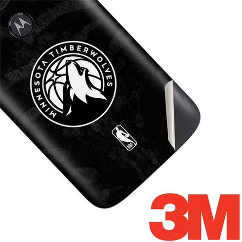 NBA Minnesota Timberwolves Black Animal Print Moto E5 Play Skin