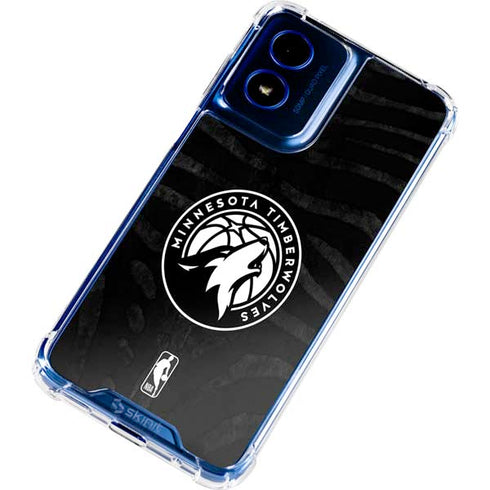NBA Minnesota Timberwolves Black Animal Print Moto G 5G (2024) Clear Case
