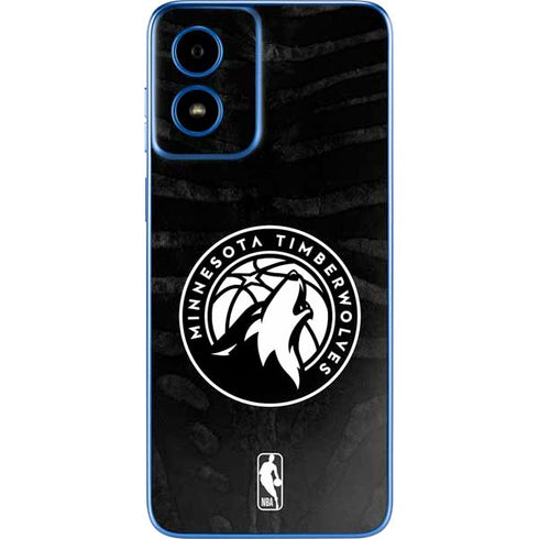 NBA Minnesota Timberwolves Black Animal Print Moto G Play 4G (2024) Skin