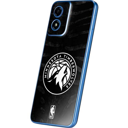 NBA Minnesota Timberwolves Black Animal Print Moto G Play 4G (2024) Skin