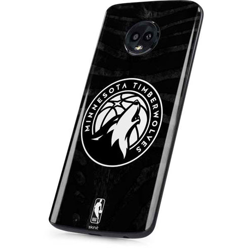 NBA Minnesota Timberwolves Black Animal Print Moto G6 Skin