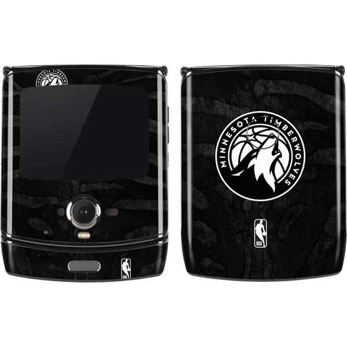 NBA Minnesota Timberwolves Black Animal Print Motorola RAZR Skin