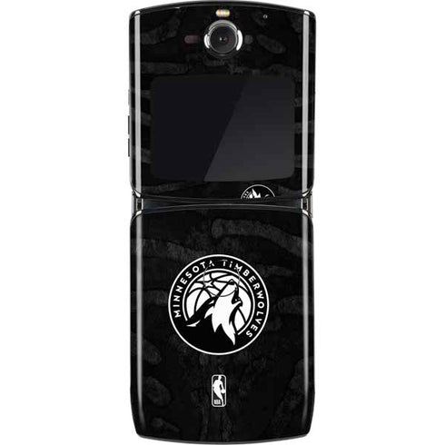 NBA Minnesota Timberwolves Black Animal Print Motorola RAZR Skin